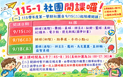 115-1社團開課